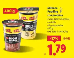 Lidl MILBONA Pudding con proteína oferta