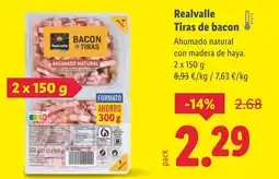 Lidl REALVALLE Tiras de bacon oferta