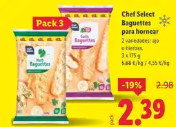 Lidl Chef Select Baguettes para hornear oferta