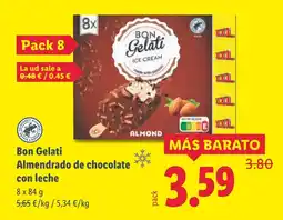 Lidl BON GELATI Almendrado de chocolate con leche oferta