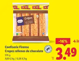 Lidl Confiserie Firenze Crepes rellenos de chocolate oferta