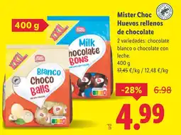 Lidl Mister Choc Huevos rellenos de chocolate oferta