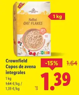 Lidl CROWNFIELD Copos de avena integrales oferta