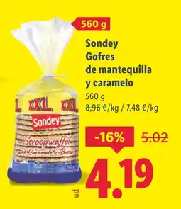 Lidl SONDEY Gofres de mantequilla y caramelo oferta