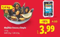 Lidl Mejillón fresco y limpio oferta