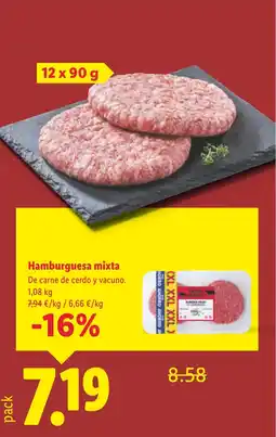 Lidl Hamburguesa mixta oferta