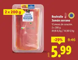 Lidl REALVALLE Jamón serrano oferta