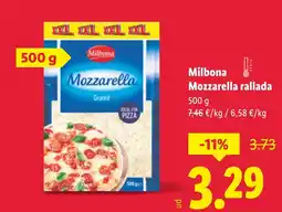 Lidl MILBONA Mozzarella rallada oferta