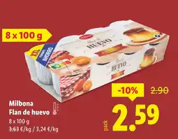 Lidl MILBONA Flan de huevo oferta