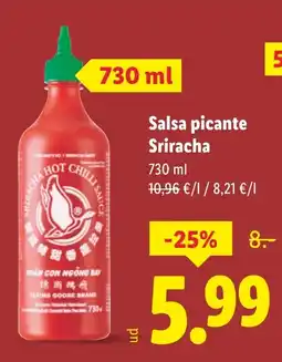 Lidl Salsa picante Sriracha oferta