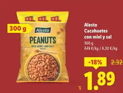 Lidl ALESTO Cacahuetes con miel y sal oferta