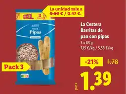 Lidl LA CESTERA Barritas de pan con pipas oferta