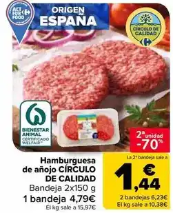 Carrefour CÍRCULO DE CALIDAD Hamburguesa de añojo oferta