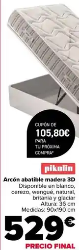 Carrefour Pikolin - arcon abatible madera 3d oferta