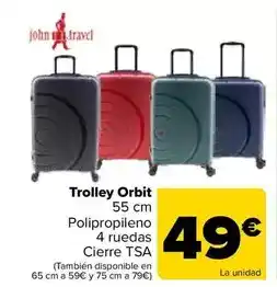 Carrefour JOHN TRAVEL Trolley Orbit 55 cm oferta