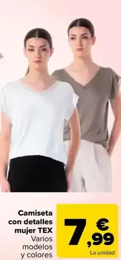 Carrefour TEX Camiseta con detalles mujer oferta