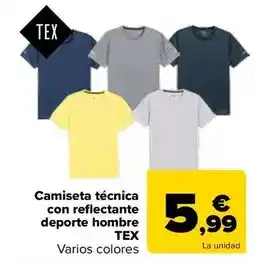 Carrefour TEX camiseta tecnica con reflectante deporte hombre oferta