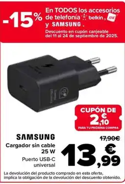 Carrefour SAMSUNG Cargador sin cable 25 W oferta