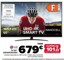 Carrefour LG TV 65" 65NANO81A6A oferta