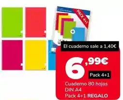 Supeco Cuaderno 80 hojas din a4 oferta
