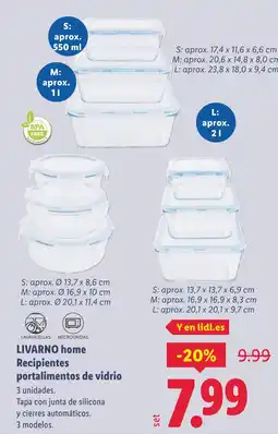 Lidl LIVARNO HOME Recipientes portalimentos de vidrio oferta