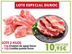 Hiper Usera Chuletas de aguja Duroc +Costillas puntas Duroc oferta