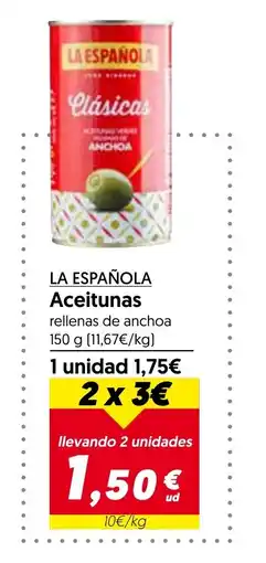 Hiper Usera LA ESPAÑOLA Aceitunas oferta