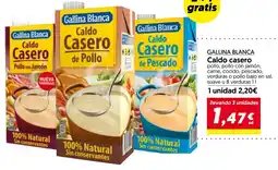 Hiper Usera GALLINA BLANCA Caldo casero pollo, pollo con jamón, carne, cocido, pescado, verduras o pollo bajo en sal, suave u 8 verduras oferta