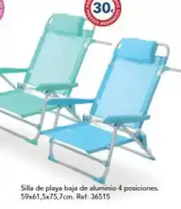 Tiendas MGI Silla de playa baja de aluminio 4 posiciones oferta