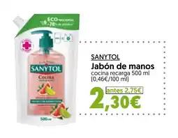 Hiper Usera SANYTOL Jabón de manos oferta