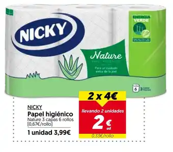 Hiper Usera NICKY Papel higiénico oferta