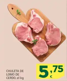 HiperDino Chuleta de lomo de cerdo oferta