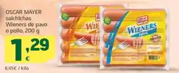 HiperDino OSCAR MAYER salchichas Wieners de pavo o pollo oferta