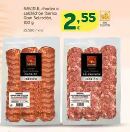 HiperDino NAVIDUL chorizo o salchichón Ibérico Gran Selección oferta