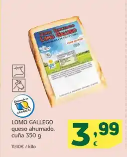 HiperDino LOMO GALLEGO queso ahumado, cuña oferta
