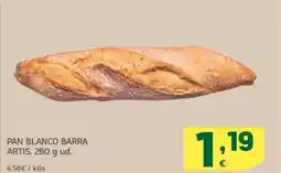 HiperDino Pan blanco barra artis oferta