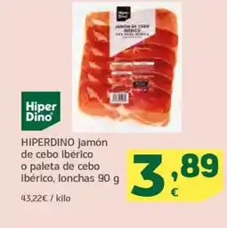 HiperDino HIPERDINO jamón de cebo ibérico o paleta de cebo ibérico, lonchas oferta