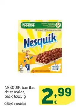 HiperDino NESQUIK barritas de cereales, oferta