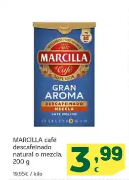 HiperDino MARCILLA café descafeinado natural o mezcla, oferta