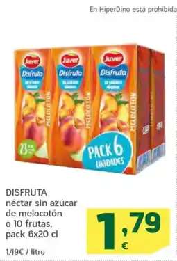 HiperDino DISFRUTA néctar sin azúcar de melocotón o 10 frutas oferta