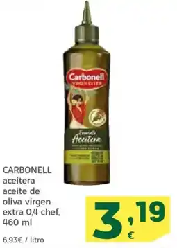 HiperDino CARBONELL aceitera aceite de oliva virgen extra 0,4 chef oferta