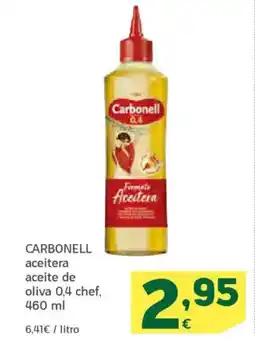 HiperDino CARBONELL aceitera aceite de oliva 0,4 chef oferta