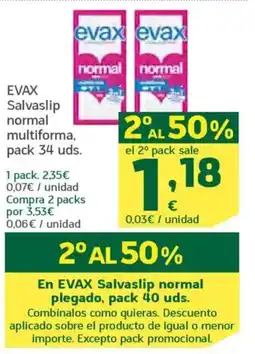 HiperDino EVAX Salvaslip normal multiforma oferta