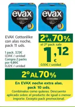 HiperDino EVAX Cottonlike con alas noche, oferta