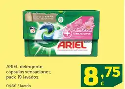 HiperDino ARIEL detergente cápsulas sensaciones, oferta