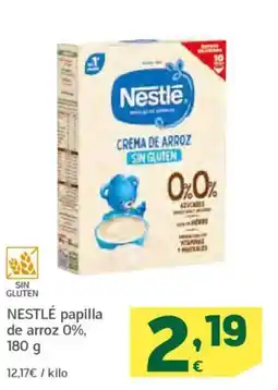 HiperDino NESTLÉ papilla de arroz 0%, oferta