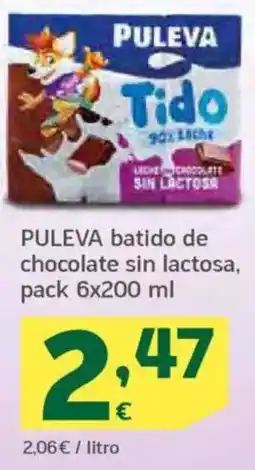HiperDino PULEVA batido de chocolate sin lactosa oferta