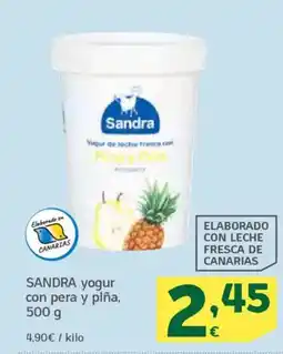 HiperDino SANDRA yogur con pera y piña oferta