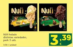 HiperDino NUII helado distintas variedades, oferta