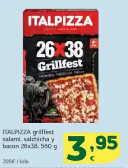 HiperDino ITALPIZZA grillfest salami, salchicha y bacon 26x38 oferta